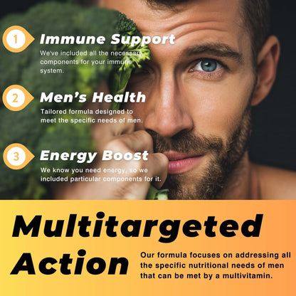 Men'S Multivitamin & Mineral Complex with Plant Based Extracts Multivitamin for Men Improves Overall Health Antioxidant & Natural Body Support 60 Capsules 30 Day Supply